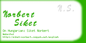 norbert siket business card